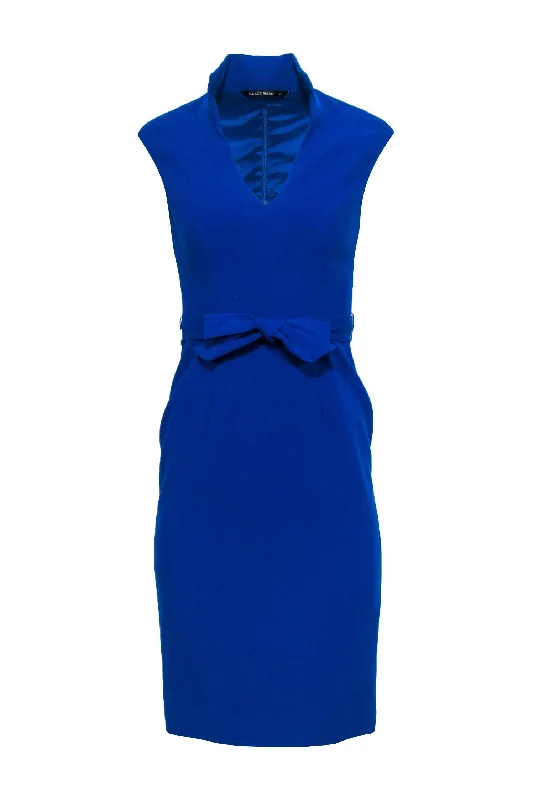 Black Halo - Royal Blue Sleeveless V-Neck Sheath Dress Sz 2 Gothic unclassified dresses