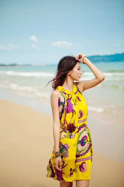 Bohemian chiffon beach dress Halter unclassified dresses