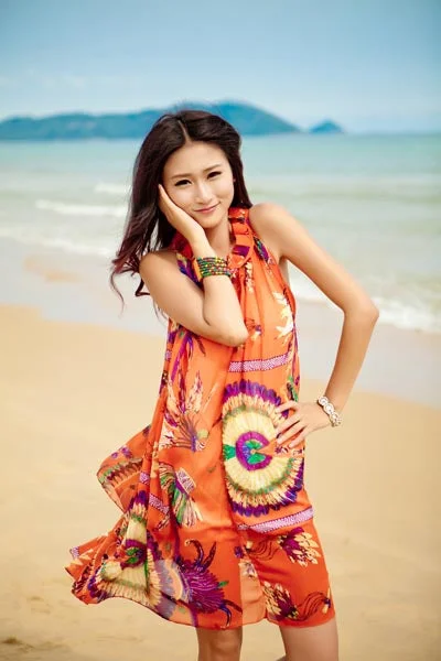 Bohemian chiffon beach dress Wrap unclassified dresses