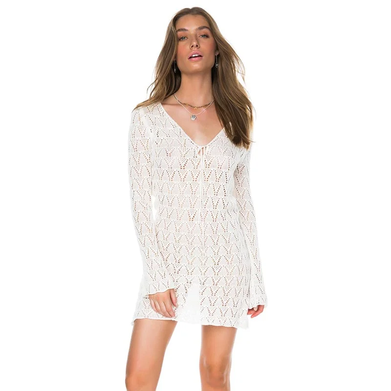 Brooklyn Tunic Dress In White #Knitting #Knit Chiffon unclassified dresses