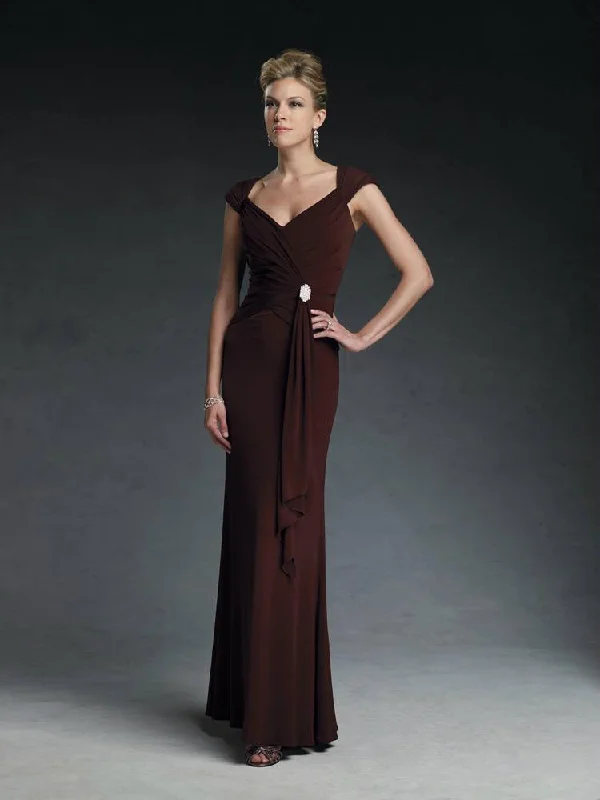 Cameron Blake - 19645 V-Neck Jersey Evening Dress Fashionable unclassified dresses