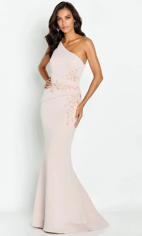 Cameron Blake CB142 - One-Shoulder Embroidered Prom Gown Flowy unclassified dresses