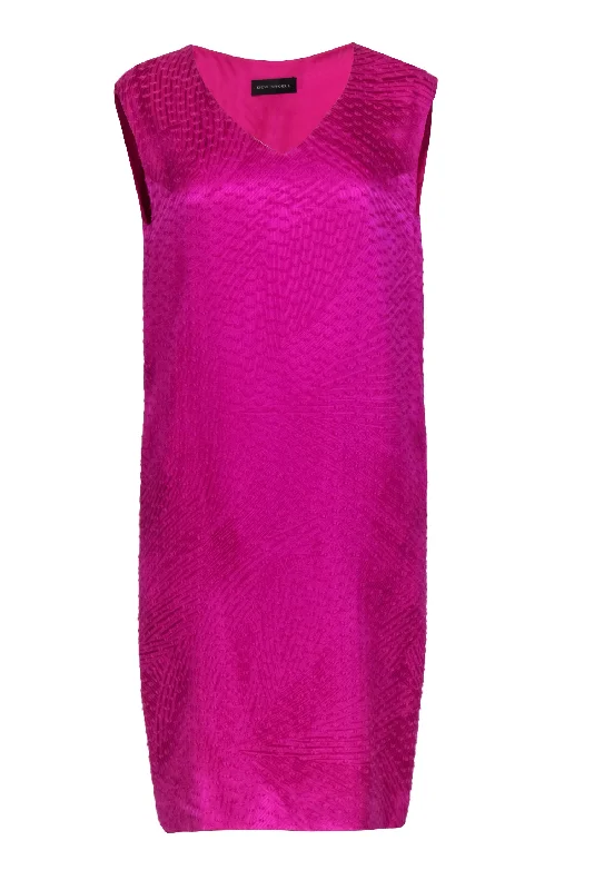 Devi Kroell - Magenta Textured Shift Dress Sz 8 Summer unclassified dresses