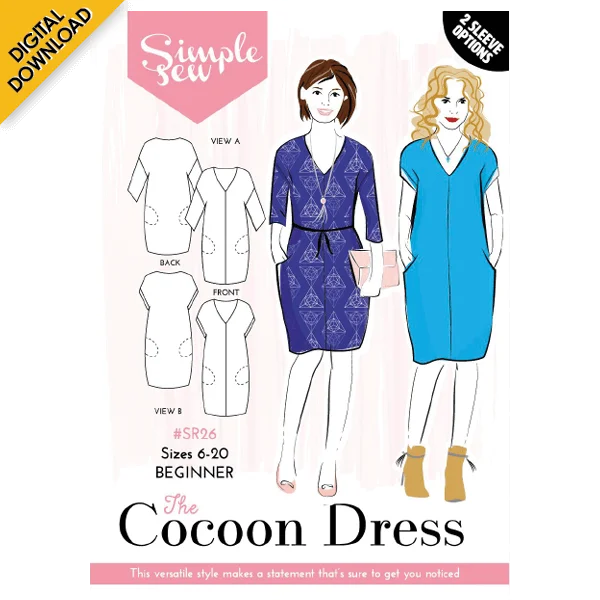 Digital Download | Simple Sew Cocoon Dress Sewing Pattern Bodycon unclassified dresses