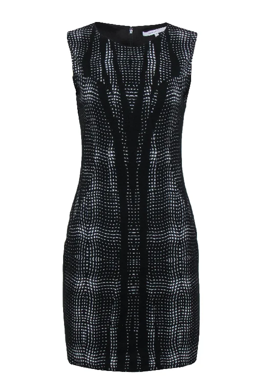 Diane von Furstenberg - Black & White Sleeveless Textured Dress Sz 6 High-end unclassified dresses