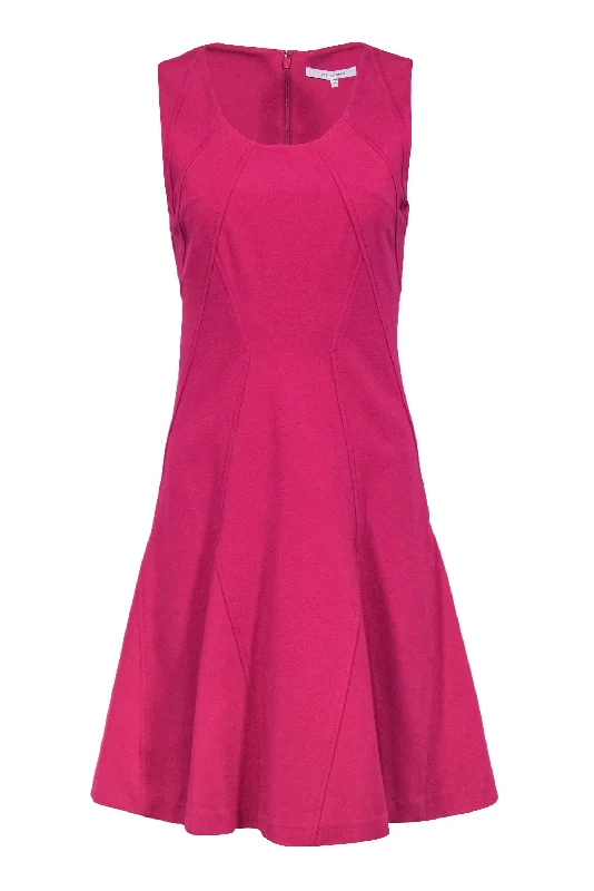 Diane von Furstenberg - Raspberry Pink Sleeveless "Alice" A-Line Dress w/ Seam Details Elegant evening unclassified dresses