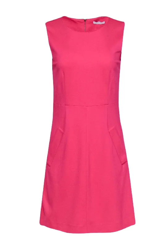 Diane von Furstenberg - Hot Pink Sheath Dress w/ Pockets Sz 8 Bright color unclassified dresses