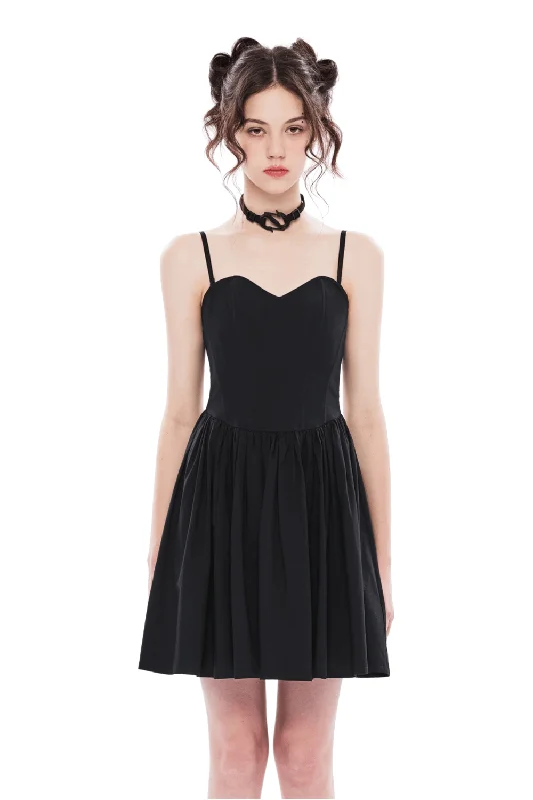 Elegant Black A-Line Skater Dress with Plaid Interior Velvet unclassified dresses