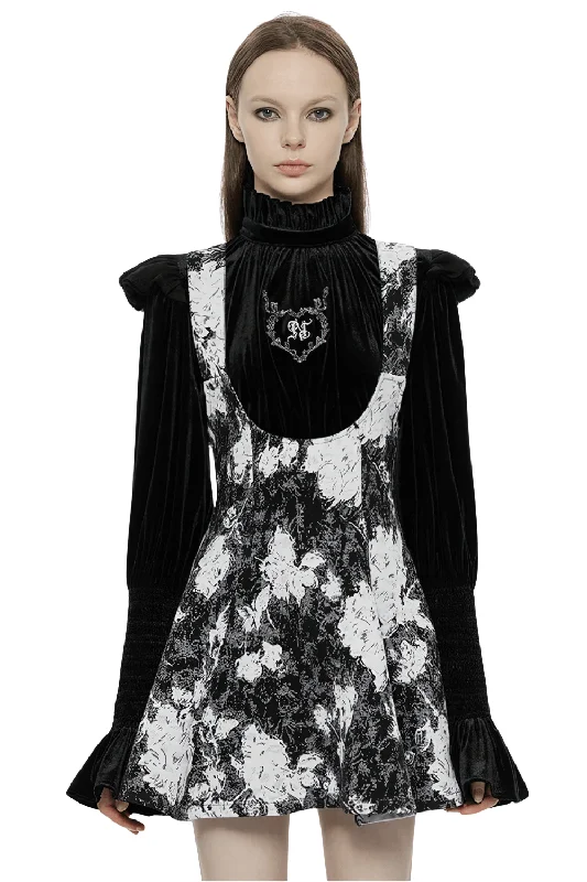 Elegant Punk Rave Gothic Dark Rose Jacquard Dress Dark color unclassified dresses