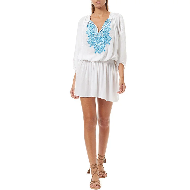 Embroidered Loose Beach Wear #Embroidered Satin unclassified dresses