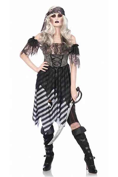 Ghost Pirate Women Costume Tattered Dress Casual unclassified dresses