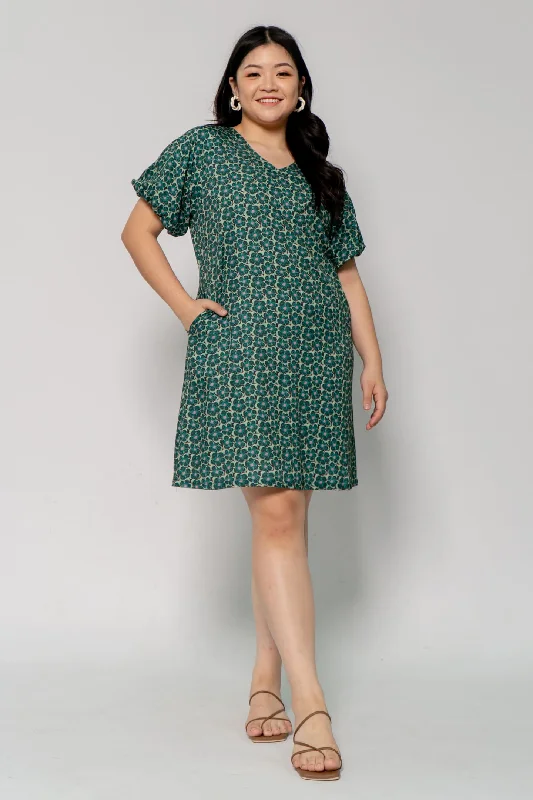 Haru Dress in Green Meadow Denim unclassified dresses