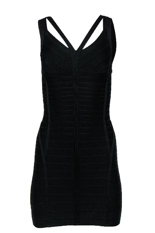 Herve Leger - Black Strappy Bandage Dress Sz S Stylish unclassified dresses