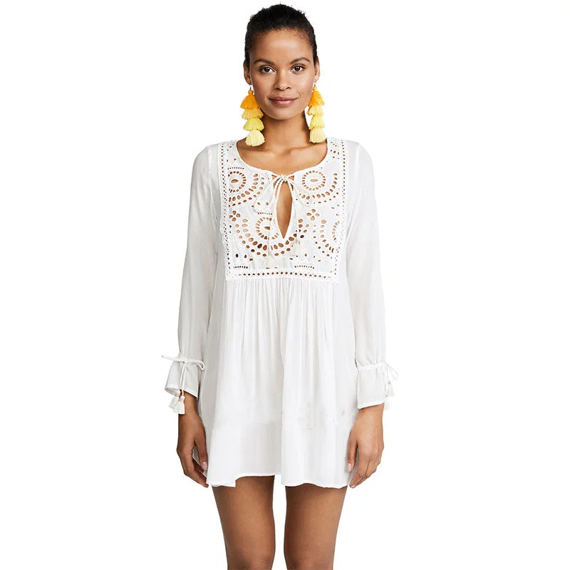 Hollow Embroidered Beach Wear #Embroidered Street style unclassified dresses