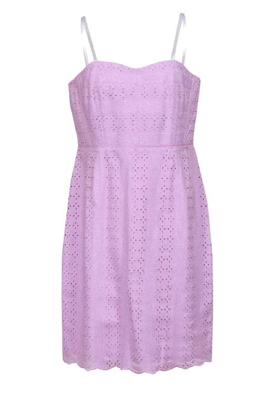 J.Crew - Lilac Eyelet Sweetheart Neck Sheath Dress Sz 12 Off-shoulder unclassified dresses