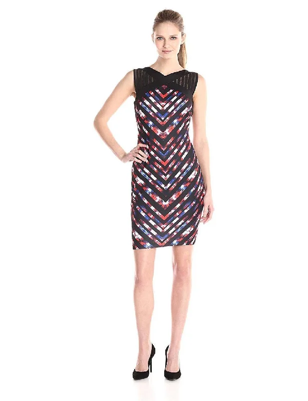 Jax - 1ZBJ93M Printed Multi-Colored Fitted Dress Women's unclassified dresses