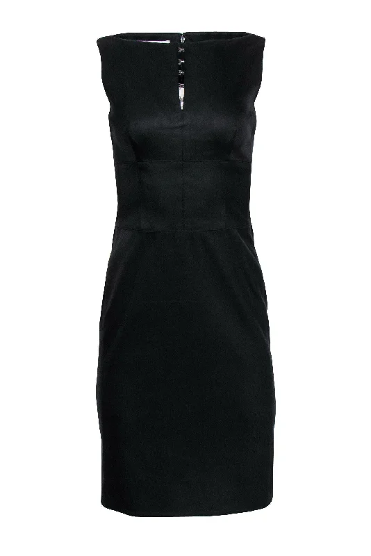 Kay Unger - Black Notch Neckline Sheath Dress Sz 2 Engagement unclassified dresses