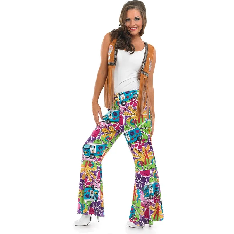 Ladies Hippie Patterned Flares #Costume Casual chic unclassified dresses