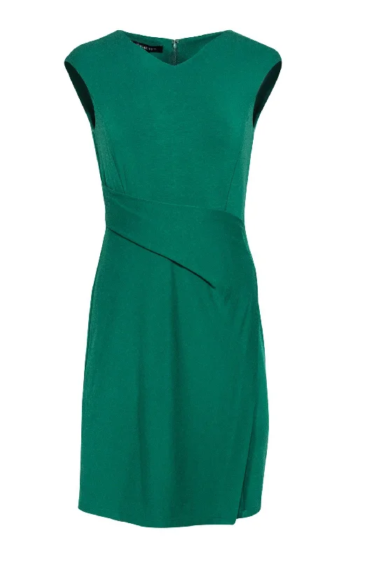 Lafayette 148 - Green Draped Waist Sheath Dress Sz S Everyday wear unclassified dresses