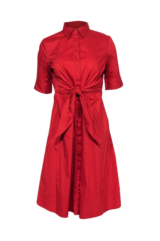 Lauren Ralph Lauren - Brick Red Collared A-Line Dress Sz 4 A-line unclassified dresses