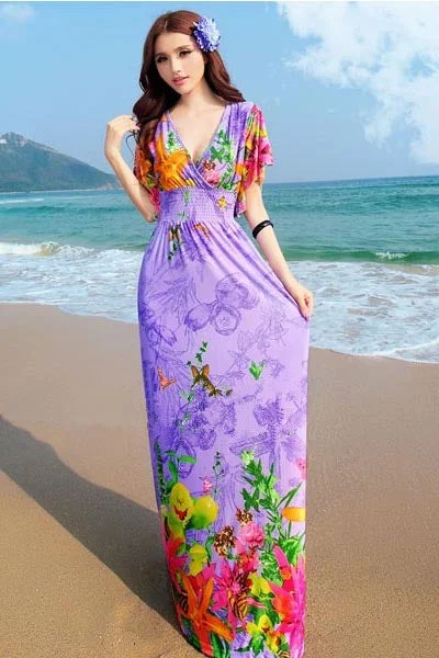 Lovely Sweetheart Floor-Length Beach Dresses Floral unclassified dresses