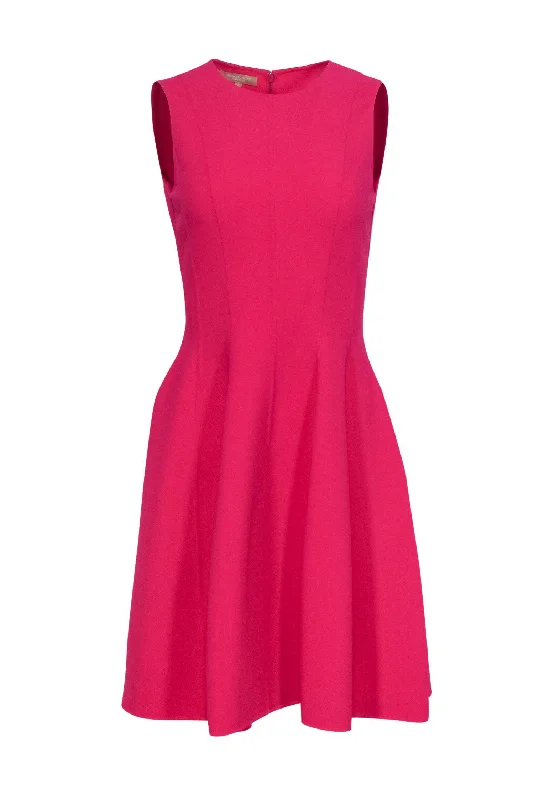 Michael Kors Collection - Ruby Pink Sleeveless Fit & Flare Dress Sz 4 Sleeveless unclassified dresses