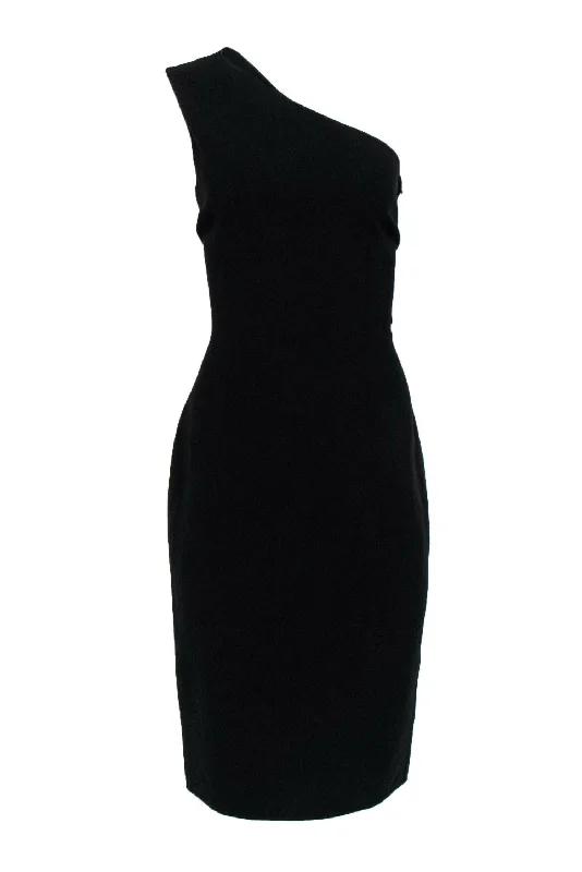 Michael Kors - Black One-Shoulder Sleeveless Sheath Dress Sz 8 Gothic unclassified dresses