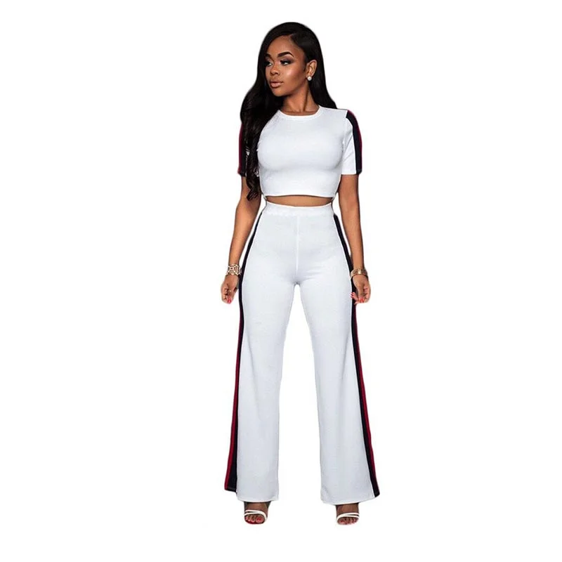 Milano Off-White Stripes Two Piece Set #White #Pant Sets Smocked unclassified dresses