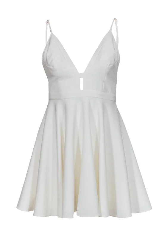 NBD x Naven Twins - Cream Plunge A-Line Dress Sz XS Anniversary unclassified dresses