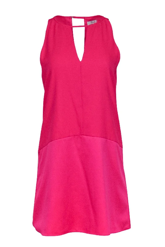 Parker - Neon Pink Keyhole Neckline Shift Dress Sz M Gothic unclassified dresses