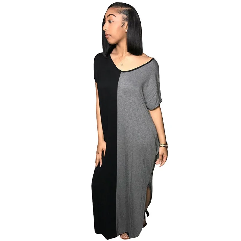 Positive And Negative Wear Stitching Split Arc Dress #Split Embroidered unclassified dresses