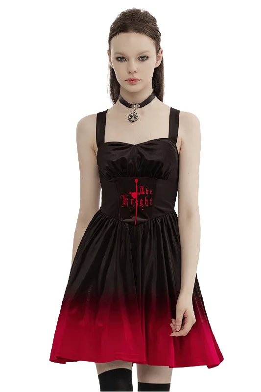 Punk Rave Dark Gothic Embroidered Velvet Dress Office unclassified dresses