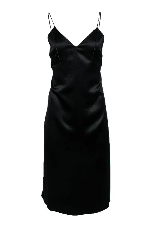 Rag & Bone - Black Satin Strappy Slip Dress Sz 2 Women's unclassified dresses