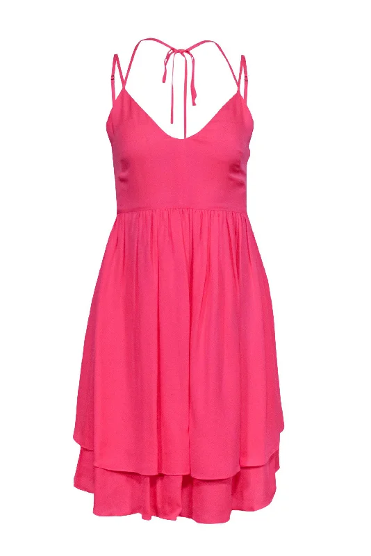 Rebecca Minkoff - Neon Pink Tie-Back Sundress Sz 2 Winter unclassified dresses