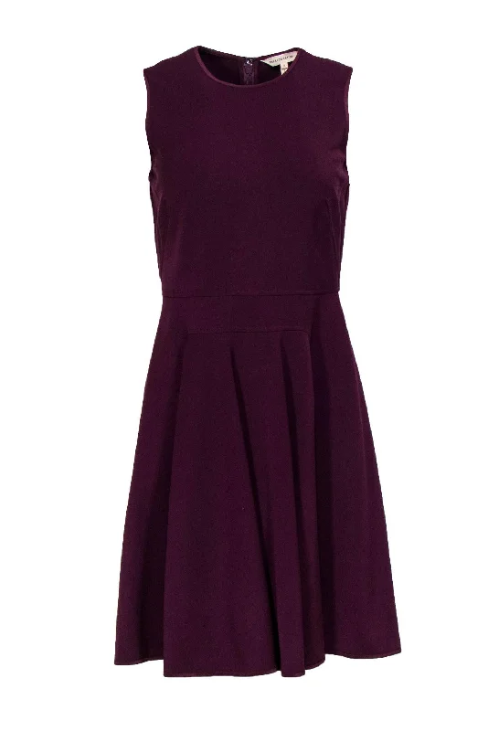 Rebecca Taylor - Plum Sleeveless Fit & Flare Dress Sz 2 Long sleeve unclassified dresses