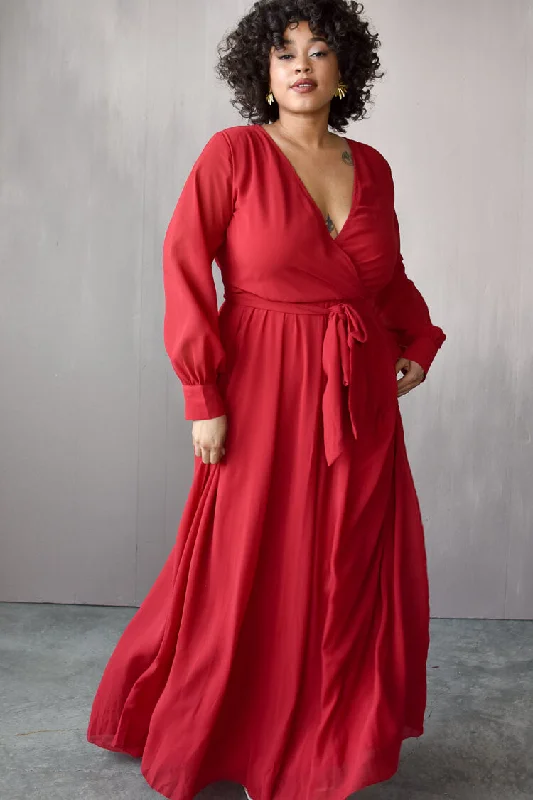 Georgie Red Wrap Dress - FINAL SALE Casual unclassified dresses