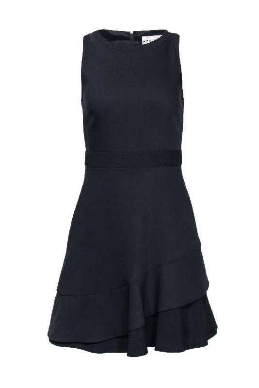 Reiss - Sleeveless Black Fit & Flare Dress w/ Textured Hem Sz 6 Corset unclassified dresses