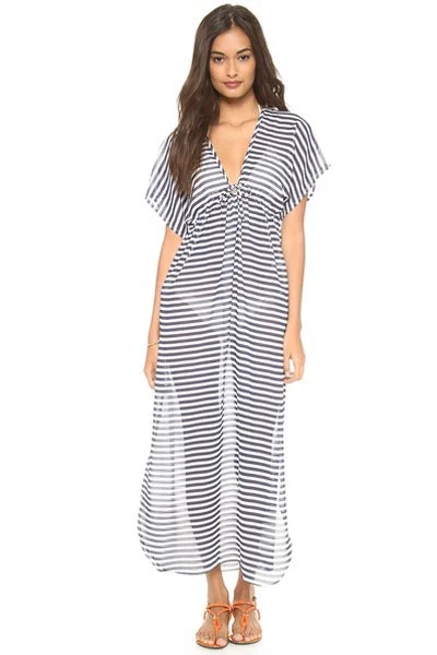 Rustic Thin Stripe Cover Up Dress Breathable unclassified dresses