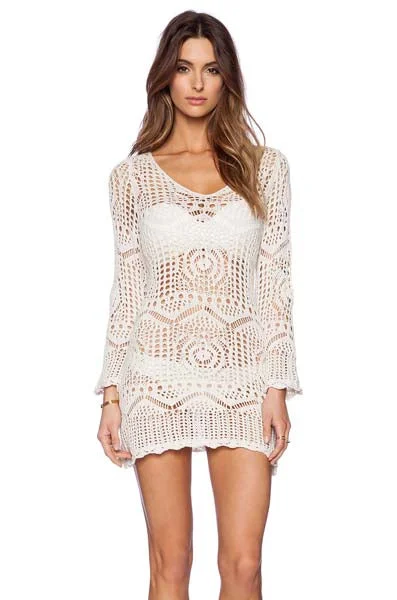 Sexy Summer Hollow-out Crochet Beach Dress Anniversary unclassified dresses