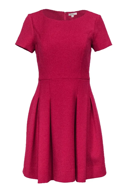 Shoshanna - Berry Pink Pleated Fit & Flare Dress Sz 8 Party unclassified dresses