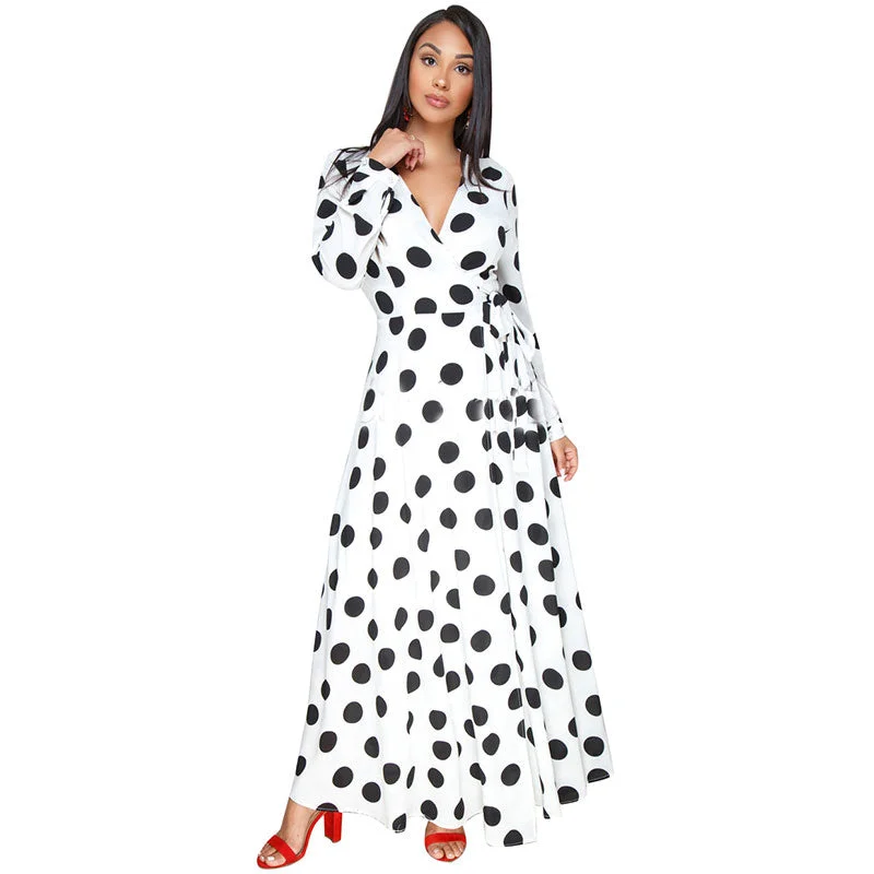 Spot Printed Fashion Swing Dress #Swing Dress #Printed Tulle unclassified dresses