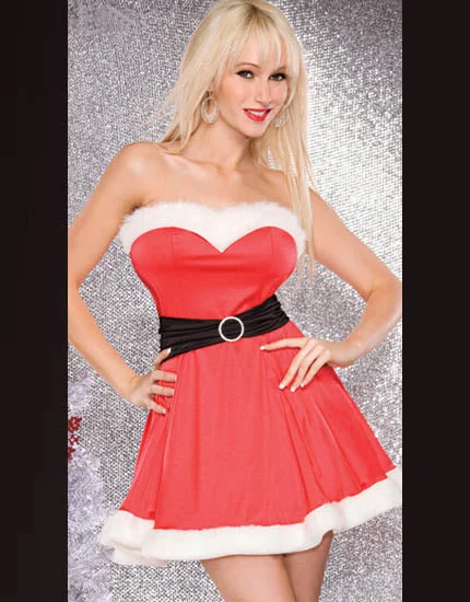 Sweetheart Santa Lycra Dress Backless unclassified dresses