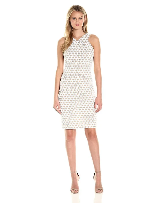 Taylor - V Neck Halter Polka Dot Sheath Dress 8892MSC Sleeveless unclassified dresses