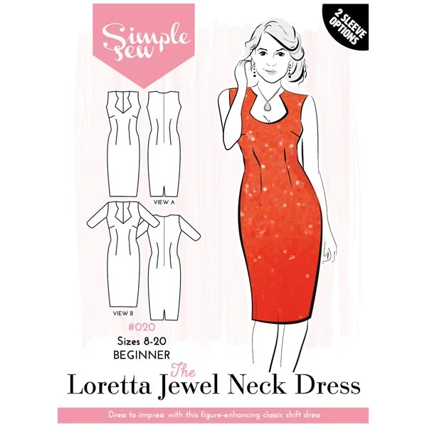 Simple Sew Loretta Jewel Neck Dress Pattern Short unclassified dresses