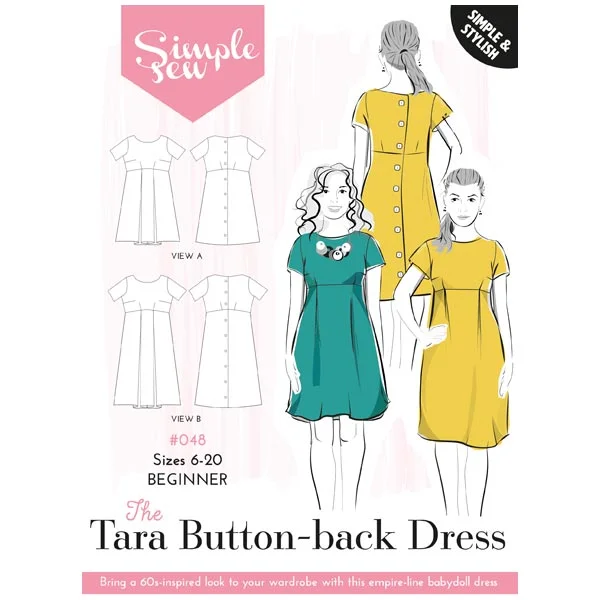 Simple Sew Tara Button-back Dress Pattern Lounge unclassified dresses