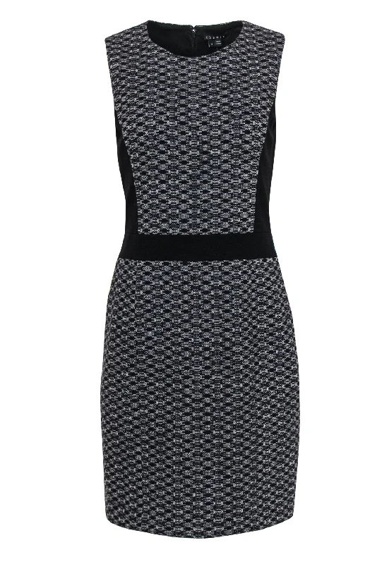 Theory - Black & Gray Wool Blend Sheath Dress Sz 8 Lightweight unclassified dresses