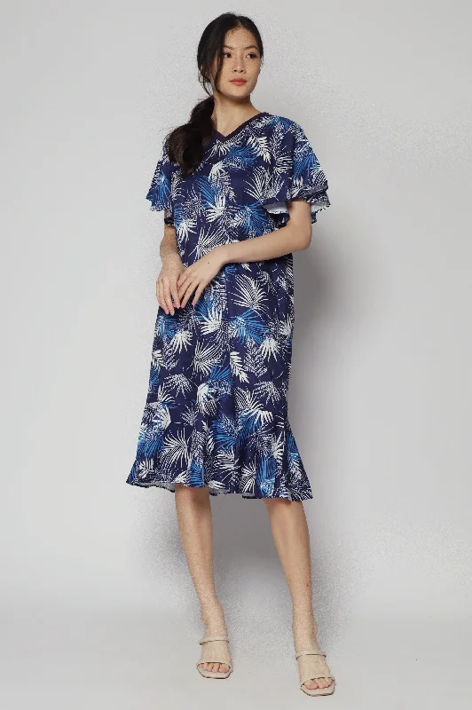 Tiffany V Dress in Blue Leaf Fashionable unclassified dresses