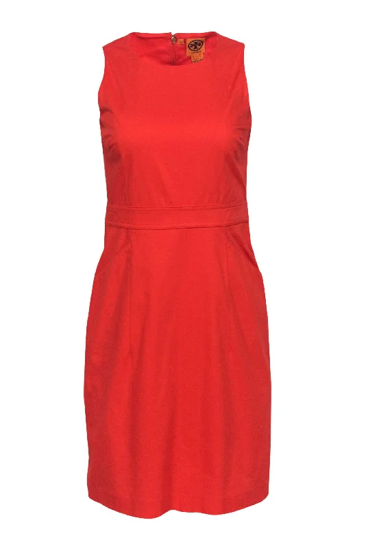 Tory Burch - Coral Cotton Sheath Dress w/ Pockets Sz 4 Women's unclassified dresses