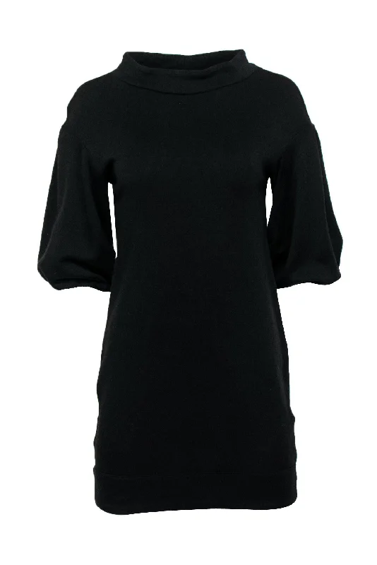 Vince - Black Boat Neck Shift Dress w/ Puffed Sleeves Sz XS Unique unclassified dresses