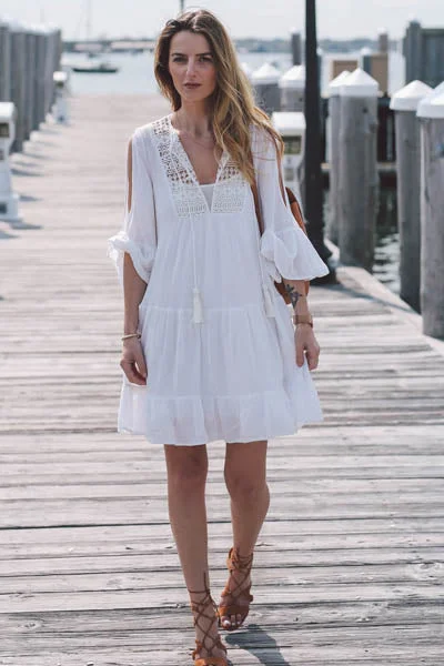 White Cotton Tunic Beach Dress Chic unclassified dresses